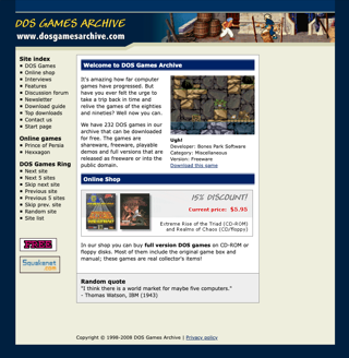 DOS Games Archive around 2003