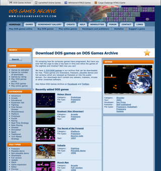DOS Games Archive around 2009